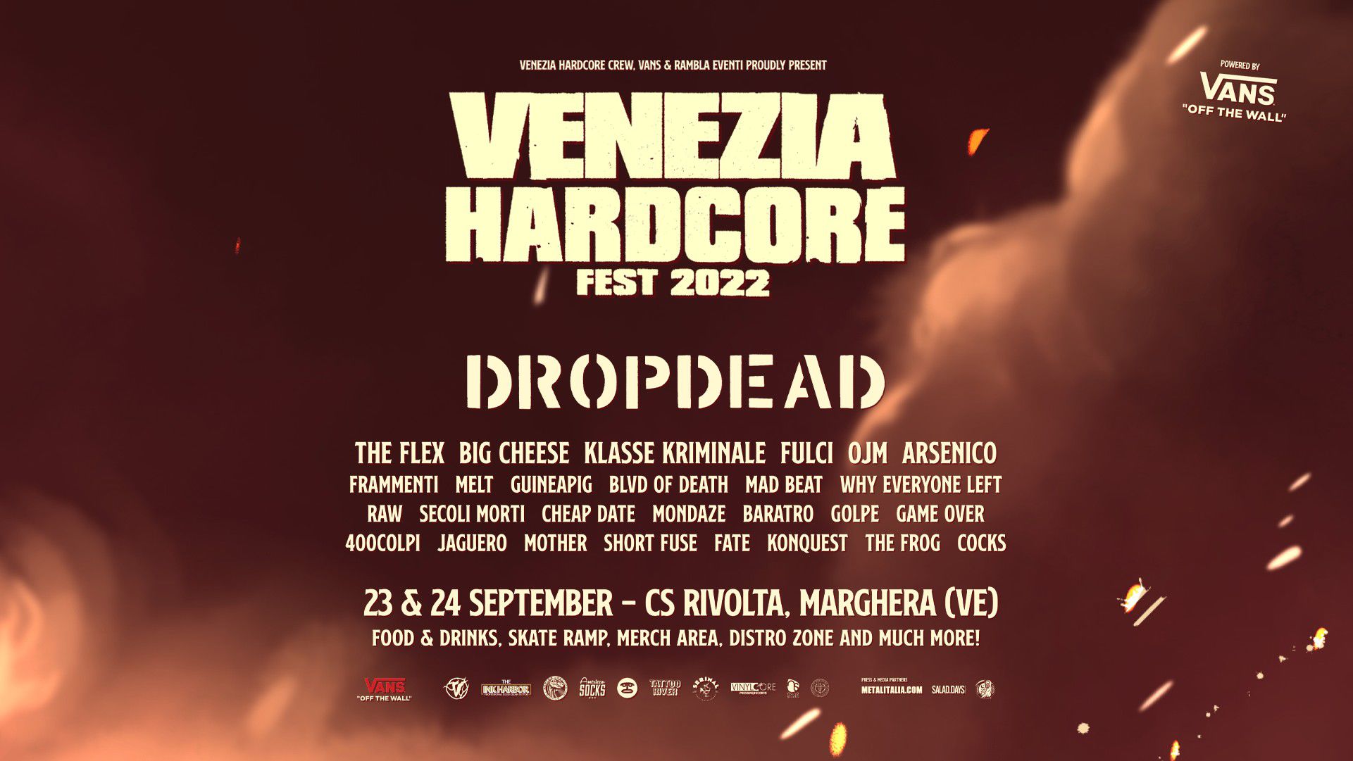 A settembre torna il VENEZIA HARDCORE FEST: in line-up Dropdead, The Flex, Arsenico, Frammenti…