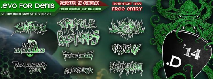 CRIPPLE BASTARD, SUBHUMAN e molti altri per la seconda edizione di “.evo for Denis” Festival