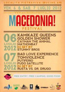 MACEDONIA FESTIVAL: il 6-7 luglio ad Arezzo KAMIKAZE QUEENS, CAYMAN THE ANIMAL, PUTIFERIO, BAD LOVE EXPERIENCE e molti altri