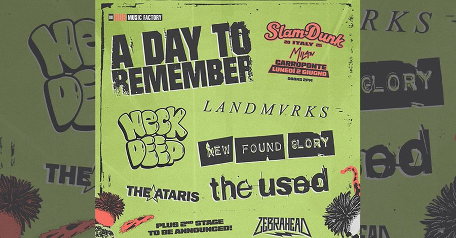 Slam Dunk Festival ritorna a giugno 2025 con A Day To Remember, New Found Glory, The Ataris e molti altri